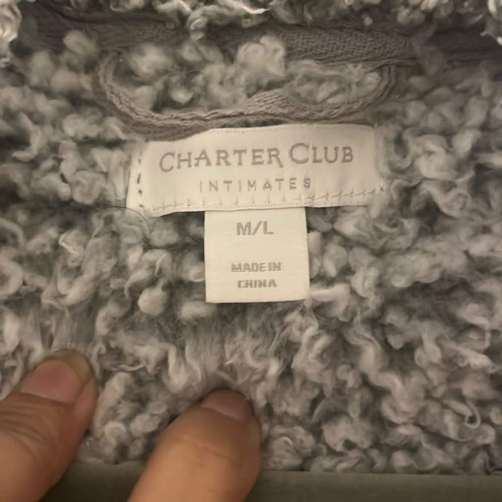 Charter Club Gray Robe - Picture 2 of 2